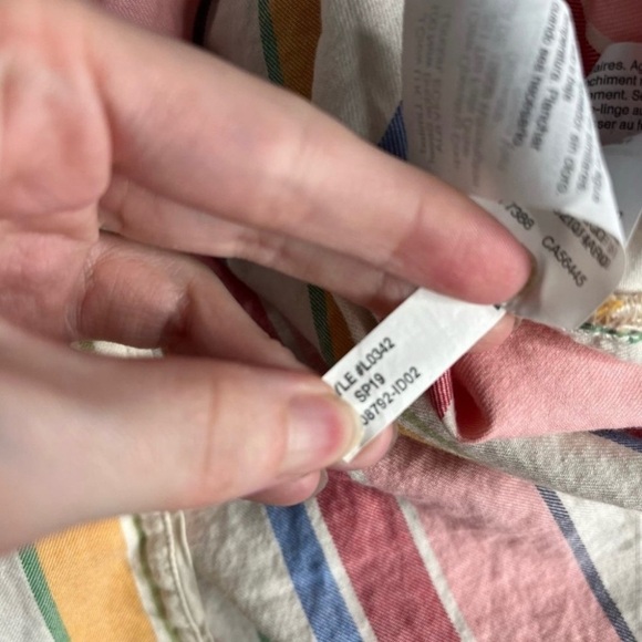 Madewell Bedtime Pajama Shirt Size M Medium Colorful Rainbow Stripe - Picture 7 of 8